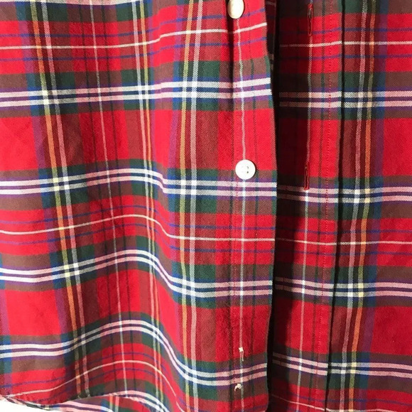 Nautica Men’s Size Large Red Green Plaid Button-down Shirt Holiday Vibes Festive - Picture 5 of 7